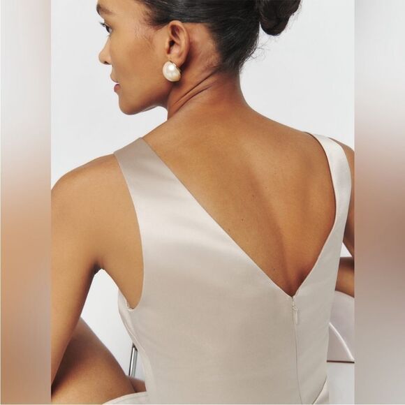 NWT Reformation Zenni Satin Mini Dress - Champagne size 10 - Picture 7 of 11